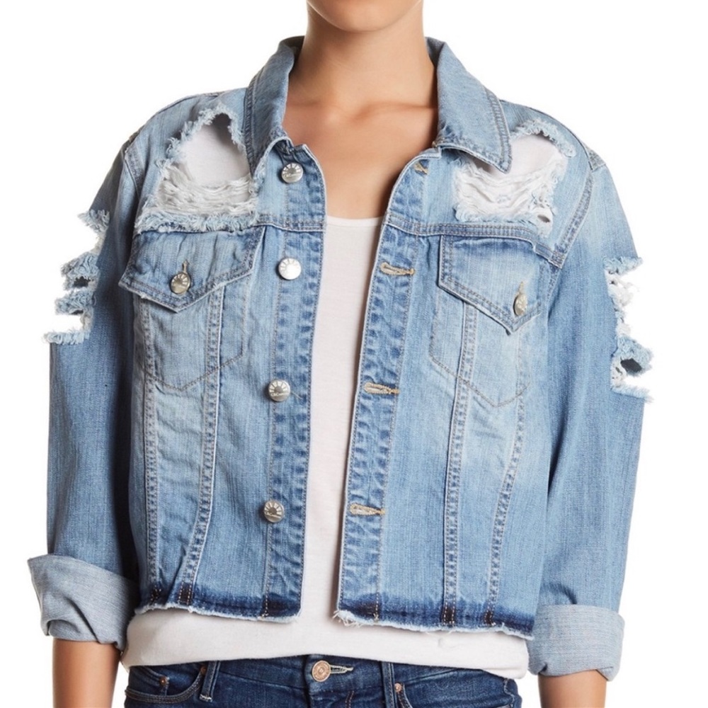 C&C California distressed trucker jean jacket